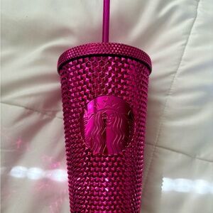Starbucks Metallic Hot Pink Studded Tumbler 16oz